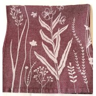 Theedoek - Wild Flowers - Burgundy